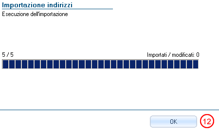 Importazione dati completata